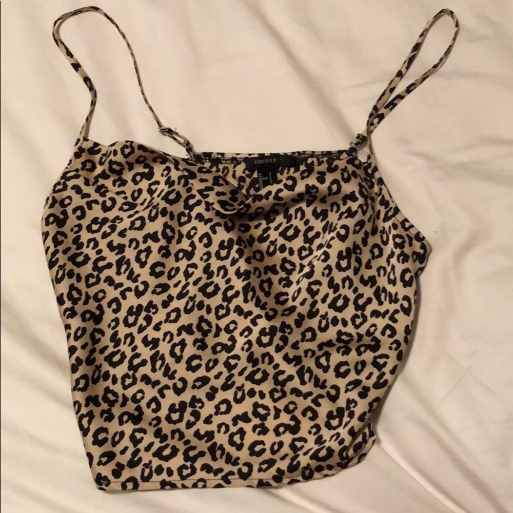 Cheetah print blouse tank top